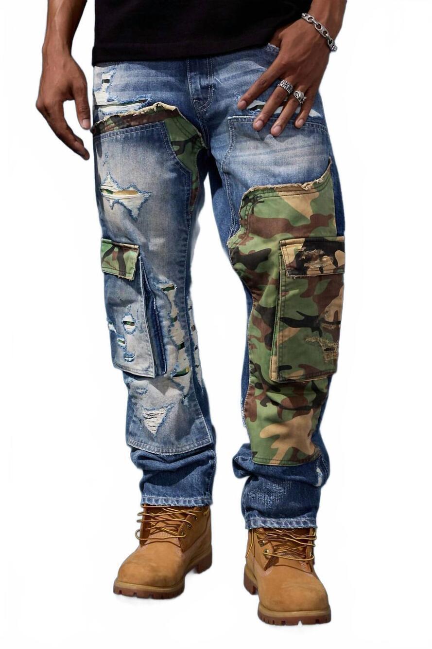 NEW JORDAN CRAIG aaron relaxed fit confluence denim jean in vintage camo